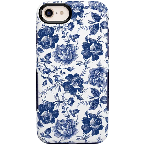 Rose to Fame | Blue & White Rose Floral Case