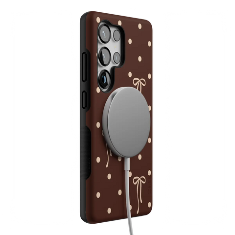 Teddy Bows | Brown Polka Dot Case