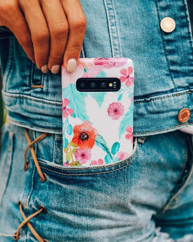 Out And About | Light Pink Floral Samsung Case