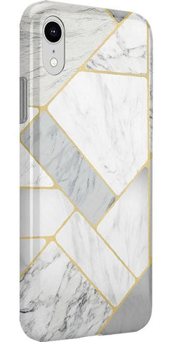 Sharp Lines | Geo White and Gold Marble Case