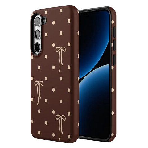 Teddy Bows | Brown Polka Dot Case