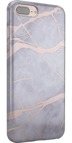 Touch of Lavender | Lavender Gray & Rose Gold Marble Case