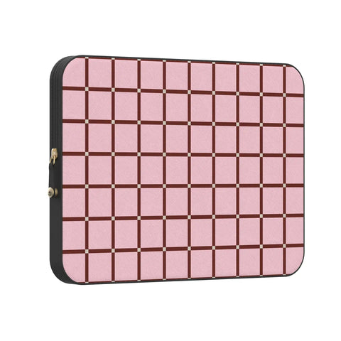Uptown Gridlock | Pink Checkerboard Laptop Case