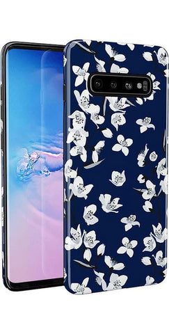 Floral Forest | Navy Cherry Blossom Floral Samsung Case