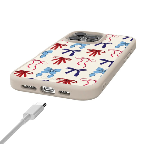 American Girlie | Red White & Blue Bows Case