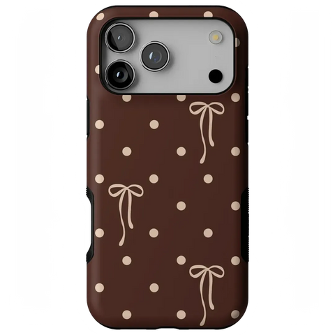 Teddy Bows | Brown Polka Dot Case