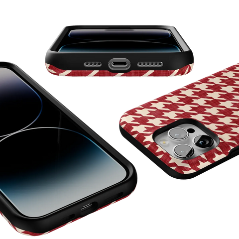 Scarlet Stitch | Red Houndstooth Case