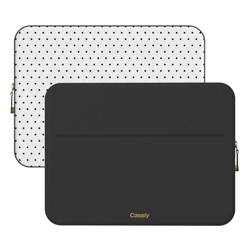 On the Dot | Black Polka Dot Laptop Case