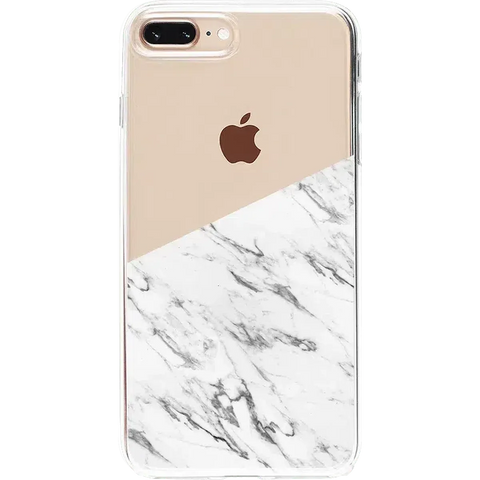 Let's Split | Half White Clear Marble Case