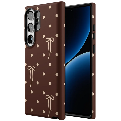 Teddy Bows | Brown Polka Dot Case