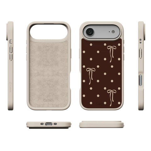 Teddy Bows | Brown Polka Dot Case
