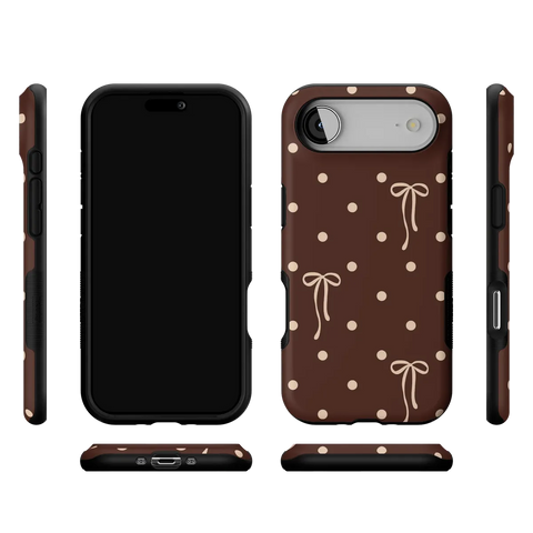 Teddy Bows | Brown Polka Dot Case