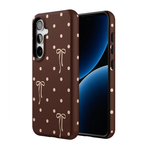 Teddy Bows | Brown Polka Dot Case