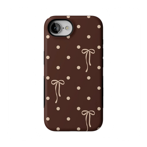 Teddy Bows | Brown Polka Dot Case