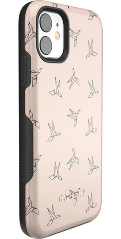 Paper Crane Origami | Beige Pattern
