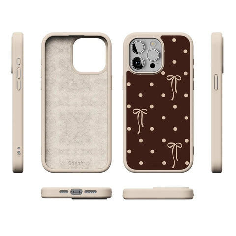 Teddy Bows | Brown Polka Dot Case