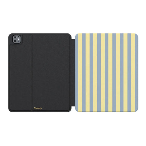 Coastline Stripes | Blue & Yellow iPad Case