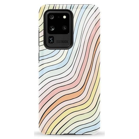 Ride The Wave | Pastel Rainbow Lined Samsung Case