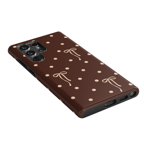 Teddy Bows | Brown Polka Dot Case
