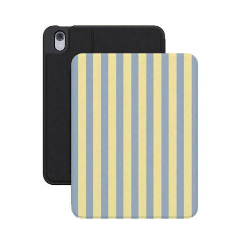 Coastline Stripes | Blue & Yellow iPad Case