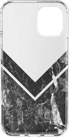 Sleek and Simple | Black Marble V Clear Case
