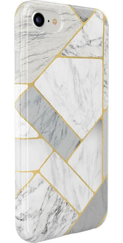 Sharp Lines | Geo White and Gold Marble Case
