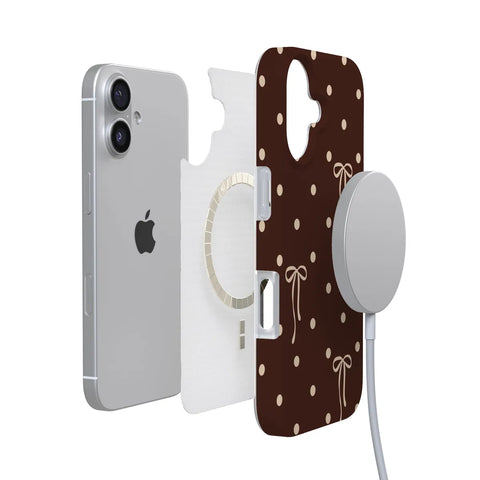 Teddy Bows | Brown Polka Dot Case