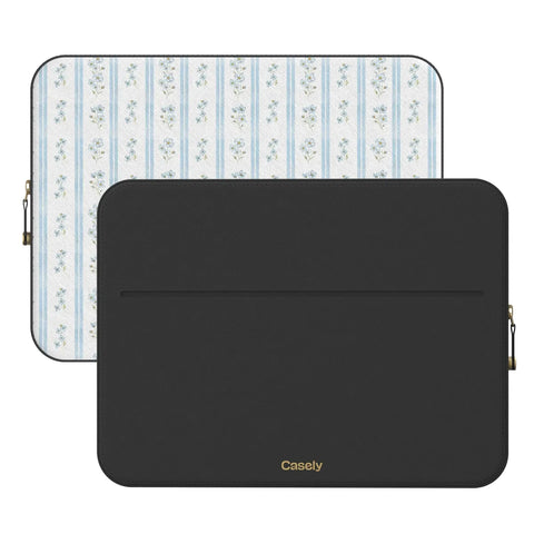 Cottage Stripe | Blue Floral Laptop Case