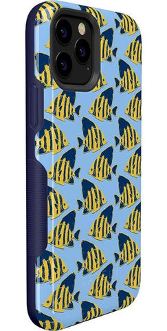 Something's Fishy | Navy Blue & Yellow Fish Print Case