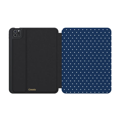 On the Dot | Navy Polka Dot iPad Case