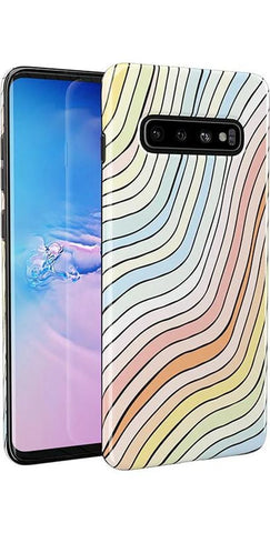 Ride The Wave | Pastel Rainbow Lined Samsung Case