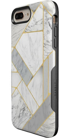 Sharp Lines | Geo White and Gold Marble Case