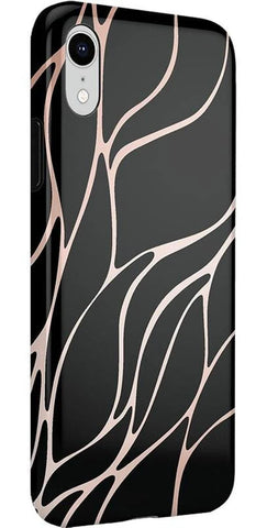 Midnight Ride | Black and Gold Metallic Waves Case