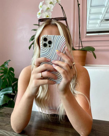 Ride The Wave | Pastel Rainbow Lined Samsung Case