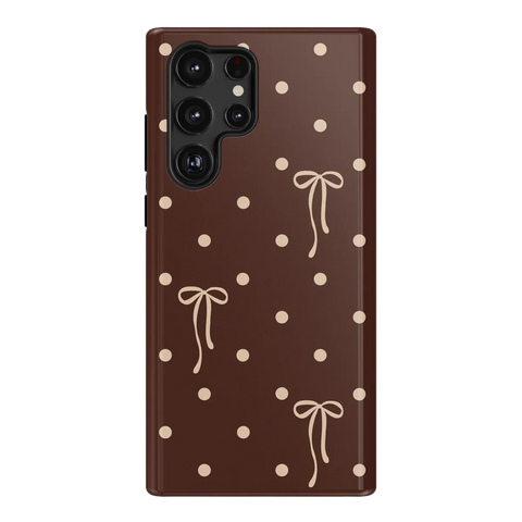 Teddy Bows | Brown Polka Dot Case