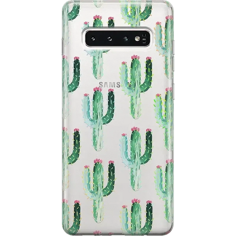 Cactus Patterned Clear Floral Samsung Case