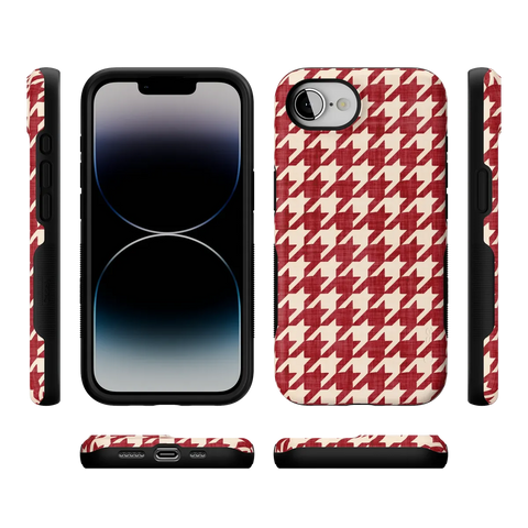 Scarlet Stitch | Red Houndstooth Case