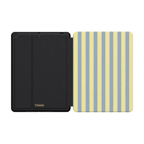 Coastline Stripes | Blue & Yellow iPad Case