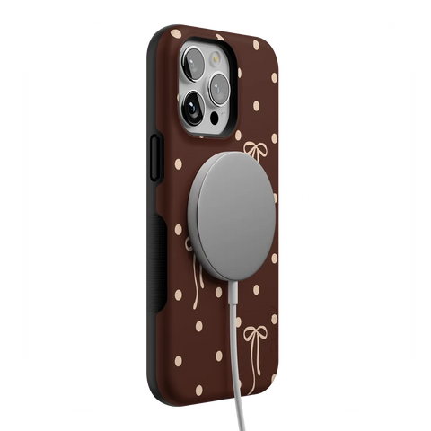 Teddy Bows | Brown Polka Dot Case