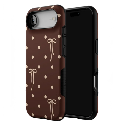 Teddy Bows | Brown Polka Dot Case