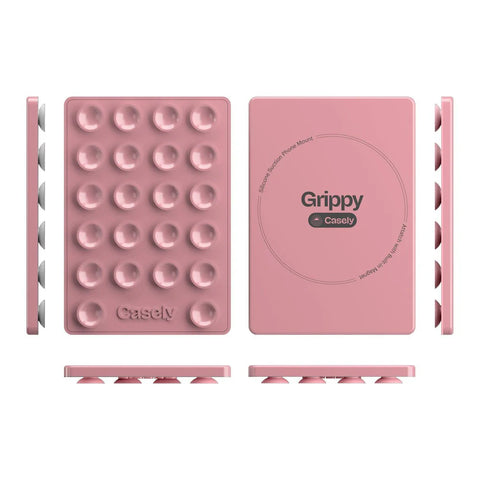 Grippy | Pink Silicone Suction Phone Mount with MagSafe