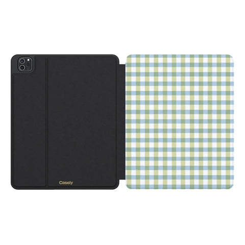 Pastel Picnic | Blue & Green Gingham iPad Case