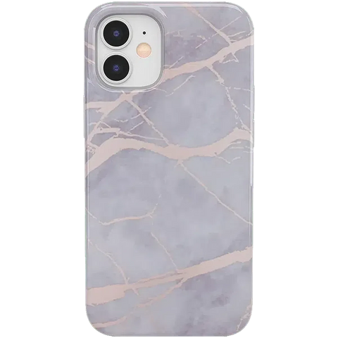 Touch of Lavender | Lavender Gray & Rose Gold Marble Case
