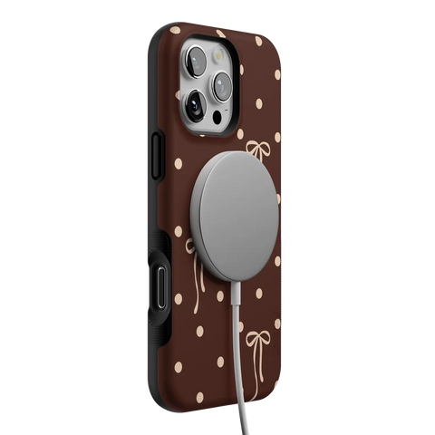 Teddy Bows | Brown Polka Dot Case