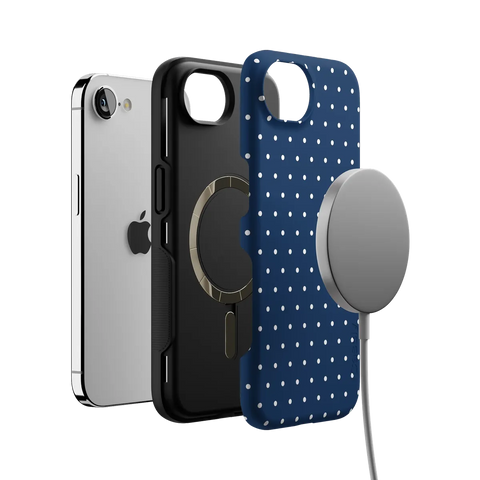 On the Dot | Navy Polka Dot Case