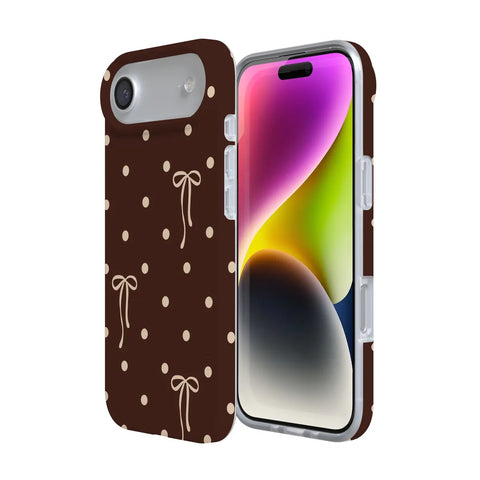 Teddy Bows | Brown Polka Dot Case