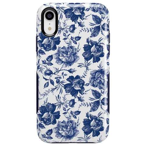 Rose to Fame | Blue & White Rose Floral Case