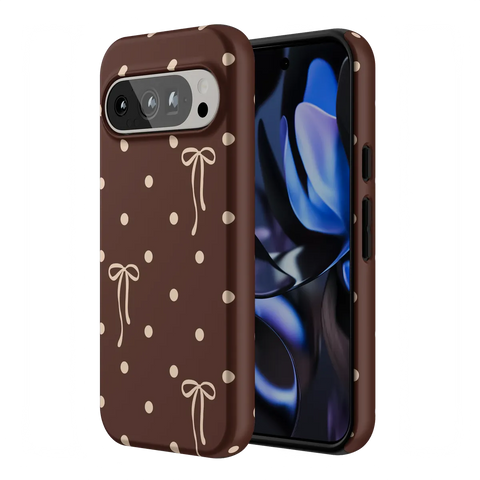 Teddy Bows | Brown Polka Dot Case
