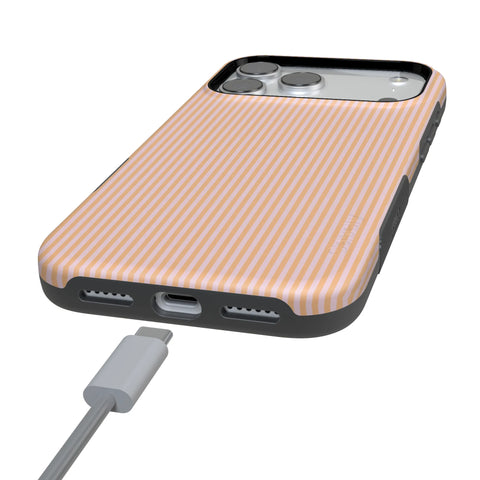 Stripes and the City | Orange & Pink Pinstripe Case
