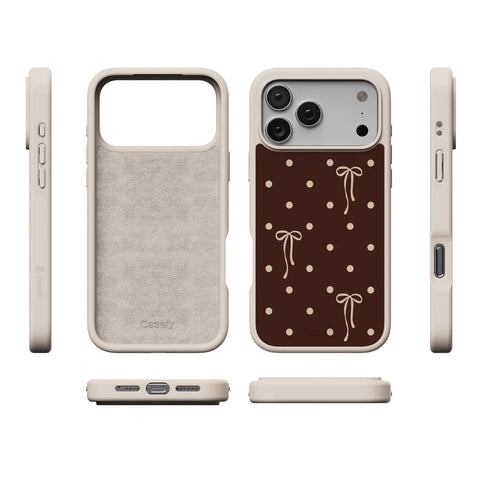 Teddy Bows | Brown Polka Dot Case